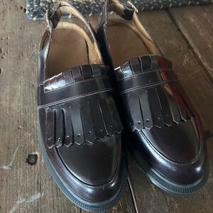 Dr. Martens Red Fringe Loafers